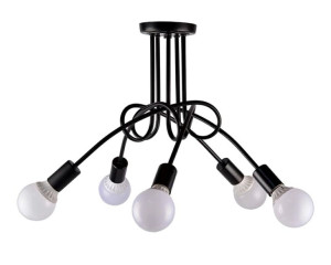 Zd74a Nowoczesna Lampa Żyrandol 5 Czarny