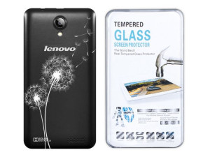 Lenovo A319 Etui Koronka Nadruk Kreatui + Szkło 9h