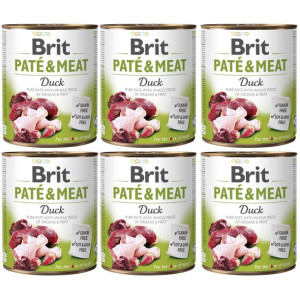 Pakiet Brit Pate & Meat Duck Kaczka Mokra Karma Dla Psa 6 x 800 g