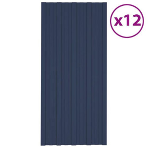 Panele dachowe, 12 szt., stal galwanizowana, antracyt, 100x45cm