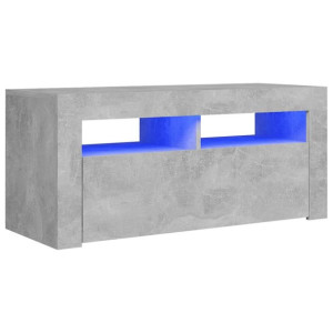 Szafka TV z oświetleniem LED, szarość betonu, 90x35x40 cm