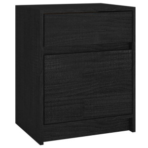 Szafka nocna, czarna, 40x31x50 cm, lite drewno sosnowe