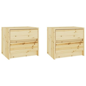 Szafki nocne, 2 szt., 40 x 30,5 x 35,5 cm, lite drewno jodłowe