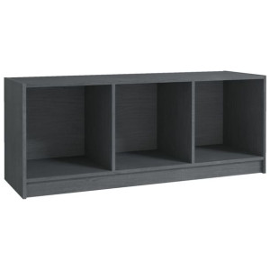 Szafka pod telewizor, szara, 104x33x41 cm, lite drewno sosnowe