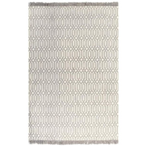 Dywan typu kilim, bawełna, 120 x 180 cm, taupe ze wzorem