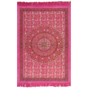 Dywan typu kilim, bawełna, 120 x 180 cm, fuksja ze wzorem