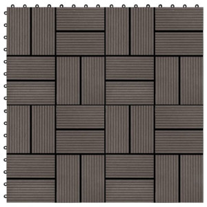 Płytki tarasowe, 22 szt., 30 x 30 cm, 2 m², WPC, ciemnobrązowe