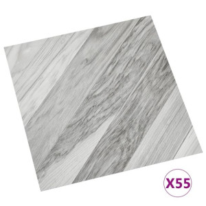 Samoprzylepne panele podłogowe, 55 szt. PVC, 5,11m², szare pasy