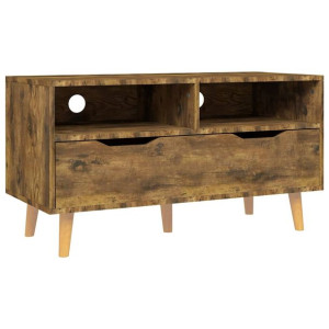 Szafka pod TV, przydymiony dąb, 90x40x48,5 cm, płyta wiórowa