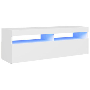 Szafka pod TV z oświetleniem LED, biała, 120x35x40 cm