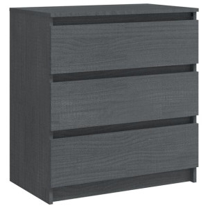 Szafka nocna, szara, 60x36x64 cm, drewno sosnowe