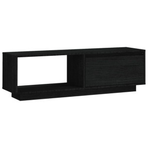 Szafka pod telewizor, czarna, 110x30x33,5 cm, drewno sosnowe