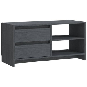 Szafka pod TV, szara, 80x31x39 cm, drewno sosnowe