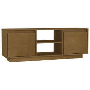 Szafka pod TV, miodowy brąz, 110x30x40 cm, drewno sosnowe