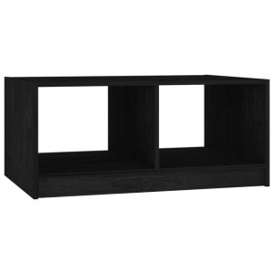 Stolik kawowy, czarny, 75 x 50 x 33,5 cm, lite drewno sosnowe
