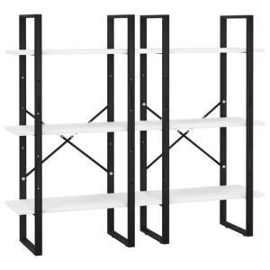 Regały magazynowe, 2 szt., białe, 60x30x210 cm, płyta wiórowa