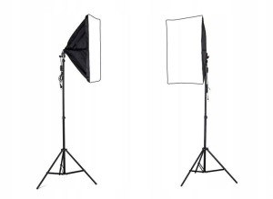 2 Lampy Fotograficzne Softbox 50x70cm 400w Statywy