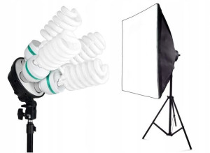 Lampa SOFTBOX światła ciągłego 50x70cm 4x65W 230cm