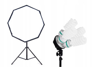 Lampa typu SOFTBOX octa 85cm 4x85W statyw