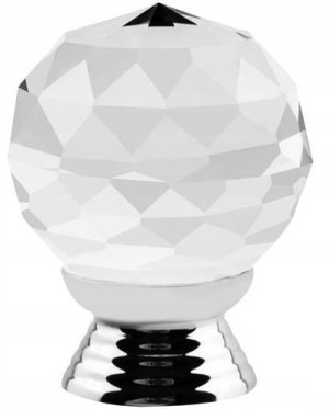 Gałka meblowa kryształowa uchwyt 30 mm BEZBARWNA