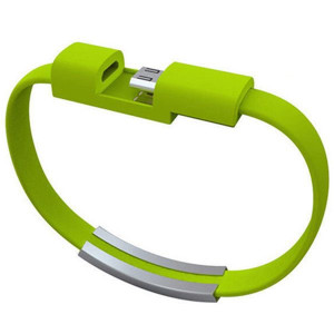 Kabel Bransoletka Opaska Usb - Micro Usb Zielona