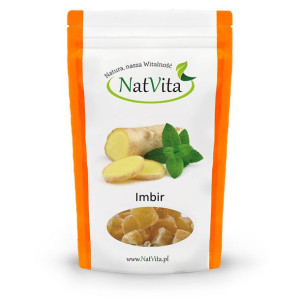 Imbir w kawałkach ostry 10 % fruktozy 100g NatVita