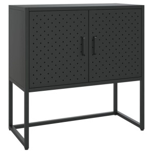 Szafka boczna, czarna, 75x35x75 cm, stal