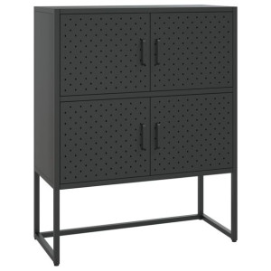 Szafka, czarna, 80x35x100 cm, stal