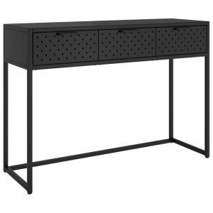 Stolik konsolowy, czarny, 106x35x75 cm, stalowy