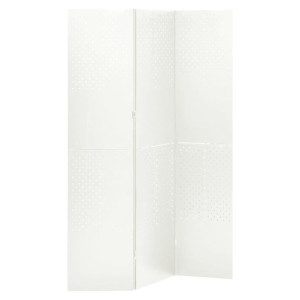 Parawan 3-panelowy, biały, 120 x 180 cm, stalowy