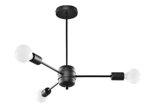 Czarny loftowy potrójny żyrandol - S495-Trigo
