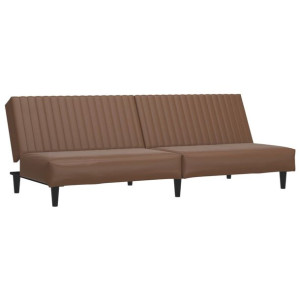 2-osobowa sofa, brązowa, sztuczna skóra