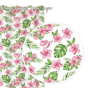 Zasłona gotowa Monstera Kwiaty 140x250 Spod Igły i Nitki