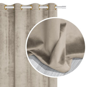 Zasłona gotowa Welurowa Velvet 140x250 (beżowa)