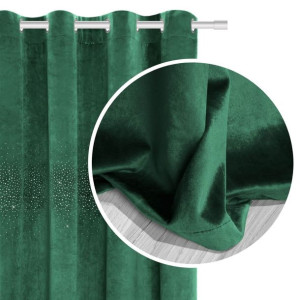 Zasłona gotowa Welurowa Velvet SHINY 140x250 (zieleń butelkowa)
