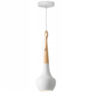Lampa Sufitowa Wisząca Klosz Metal Biała Loft