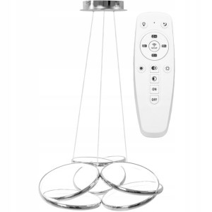 Lampa Sufitowa Wisząca Metal Ring Gold Led + Pilot