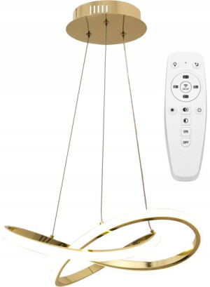 Lampa Sufitowa Wisząca Złota Nowoczesna Led+ Pilot
