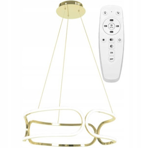 Lampa Sufitowa Wisząca Nowoczesna Led Gold + Pilot