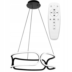 Lampa Sufitowa Wisząca Nowoczesna Led Black +pilot