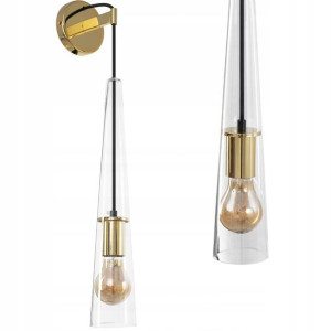 Lampa Ścienna Kinkiet Szklany Gold Glamour Gold
