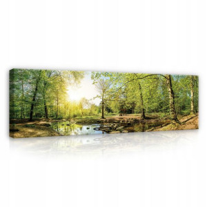 Obraz Na Płótnie LAS NATURA XXL DO SYPIALNI NOWOCZESNY 145x45