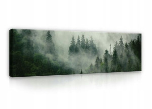 Obraz Na Płótnie LAS WE MGLE Nowoczesny Duży Salon 145x45