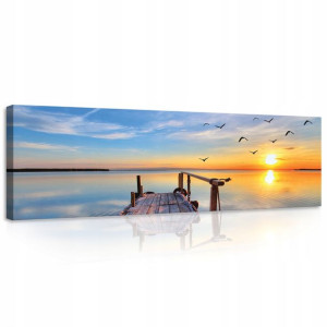 Obraz Pomost Na Płótnie Canvas Jezioro 3d 145x45