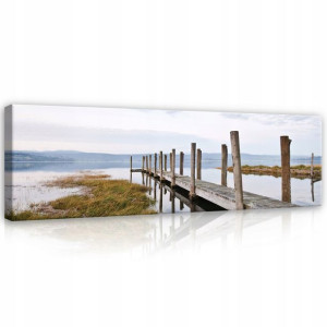 Obraz POMOST NA PŁÓTNIE Do Salonu Natura 145x45