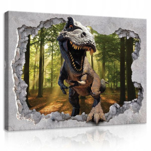 Obraz dla dzieci ZWIERZĘTA dinozaur dziura 100x70