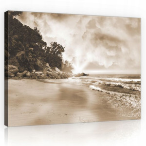 Obraz do salonu MORZE PŁÓTNO SEPIA MORZE 3D 100x70