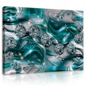 Obraz do sypialni abstrakcja turkus kule 3D 100x70