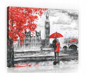 Obraz LONDYN Akwarela BIG BEN Nowoczesny 100x70