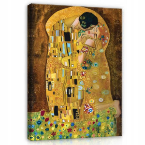 Obraz na płótnie GUSTAV KLIMT POCAŁUNEK XXL 100x70